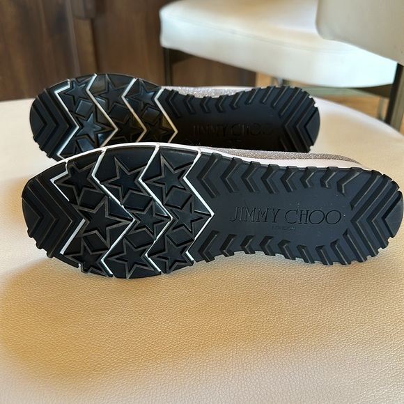 Jimmy Choo silver/grey knit trainers with crystals - Picture 5 of 6